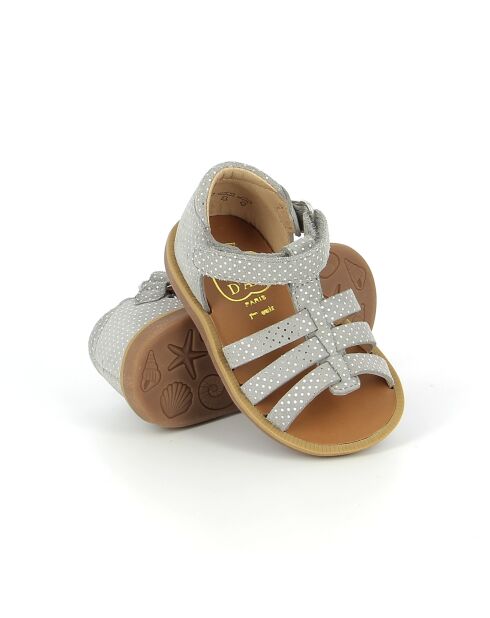 Grijze sandalen met poppy-bandjes