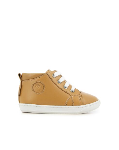 Bouba lichte camelkleurige schoenen met ritssluiting