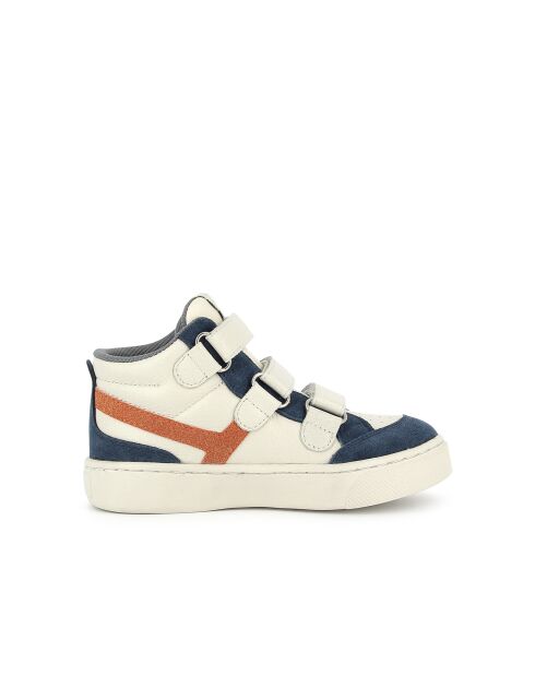 T&C 17 Hi Easy Sneakers in Weiß/Dunkelblau/Gold