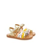 Plagettes Lux mehrfarbige Sandalen in Platin/Pastell