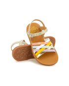 Plagettes Lux mehrfarbige Sandalen in Platin/Pastell