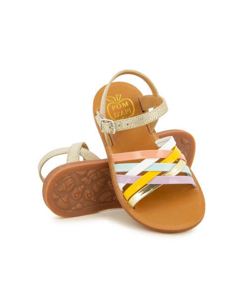 Plagettes Lux platina/pastel veelkleurige sandalen