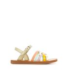 Plagettes Lux mehrfarbige Sandalen in Platin/Pastell