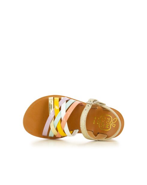 Plagettes Lux platina/pastel veelkleurige sandalen