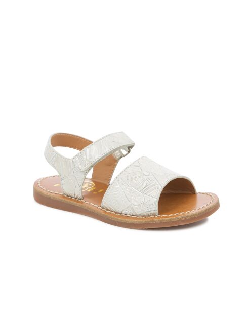 Stitch Easy Strandsandalen, Weiß/Platin