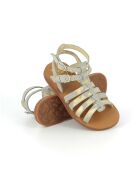 Plagettes Gladiator grijs/gouden sandalen