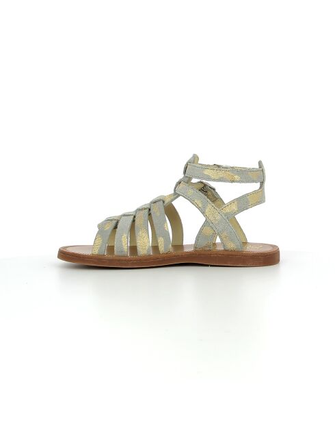 Plagettes Gladiator grijs/gouden sandalen