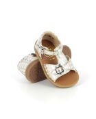 Veelkleurige sandalen met poppy-gesp