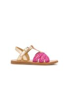 Plagettes Wheat sandalen met framboos/koper