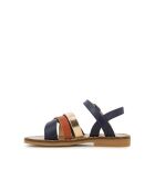 Hera Cross Sandalen in Marineblau/Rost/Kupfer