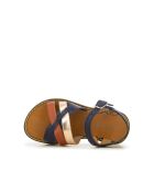 Hera Cross Sandalen in Marineblau/Rost/Kupfer