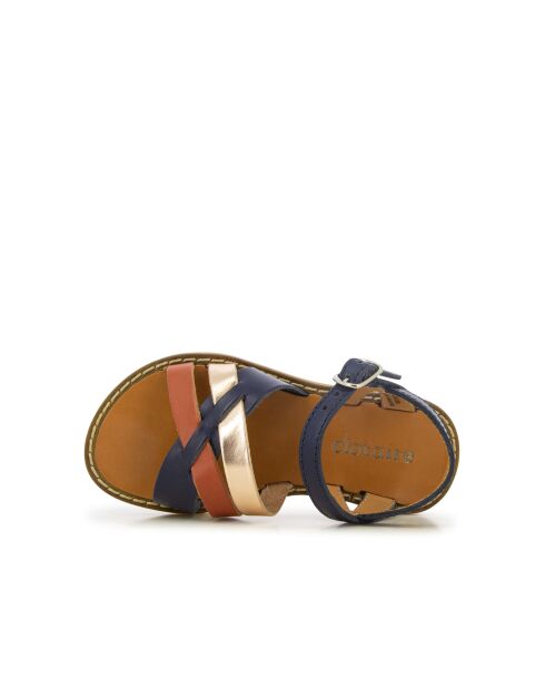 Hera Cross Sandalen in Marineblau/Rost/Kupfer