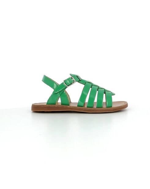 Groene sandalen met plagettes en bandjes