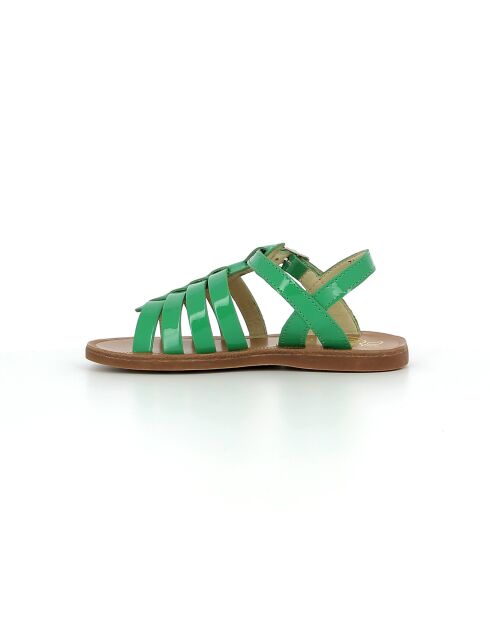 Groene sandalen met plagettes en bandjes