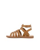 Kamelfarbene Gladiator-Plagettes Sandalen