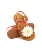 Big Flo Plagettes Sandalen mit roten Mohnblumen