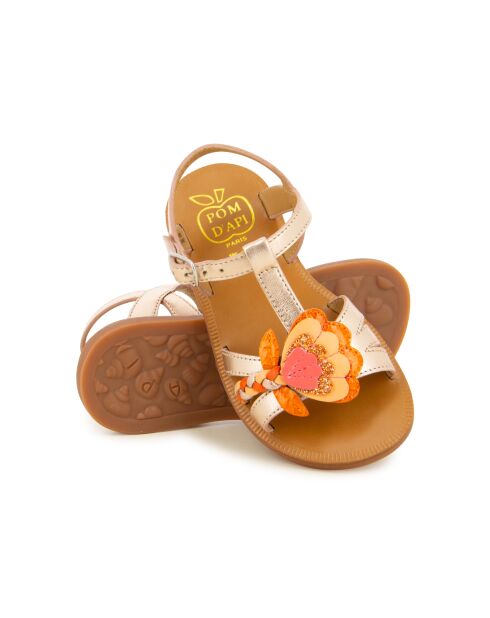 Plagettes Alto koperen sandalen
