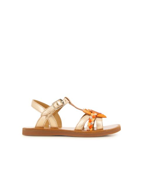 Plagettes Alto koperen sandalen