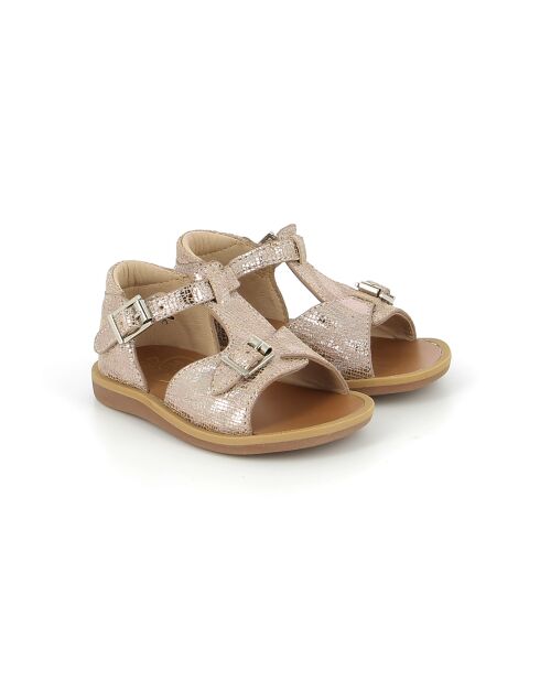 Poppy Buckle nude sandalen
