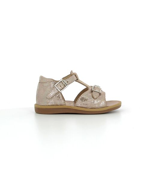 Poppy Buckle nude sandalen