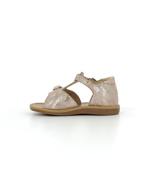 Poppy Buckle nude sandalen