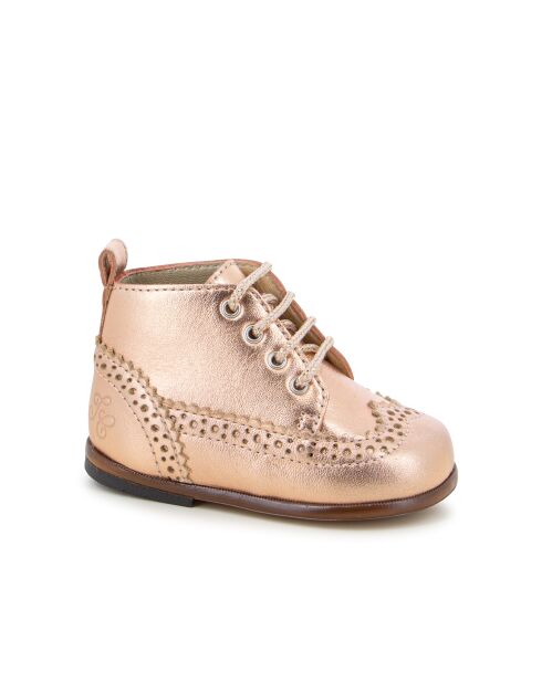 T&C schoenen met 1 tanden nude koper