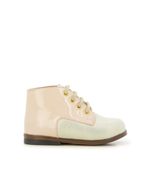 Zeus Derby schoenen wit/poederroze