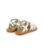 Plagettes Sandalen met bandjes wit/goud