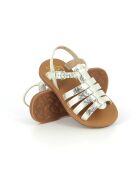 Plagettes Sandalen met bandjes wit/goud
