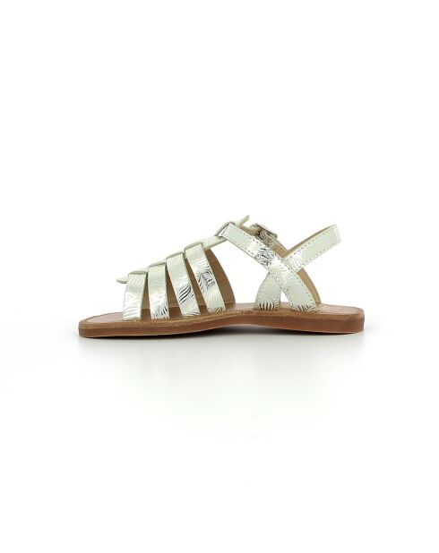 Plagettes Sandalen met bandjes wit/goud