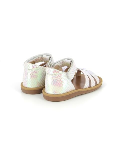 Witte sandalen met poppy-bandjes