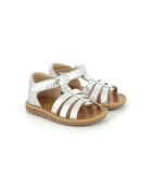 Zilverkleurige sandalen met poppy-bandjes