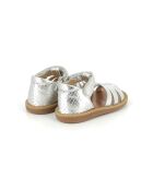 Zilverkleurige sandalen met poppy-bandjes