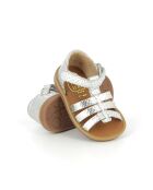 Zilverkleurige sandalen met poppy-bandjes