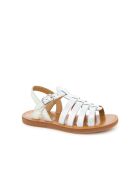 Sandalen met plagettes met parelriem
