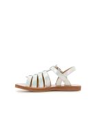 Sandalen met plagettes met parelriem