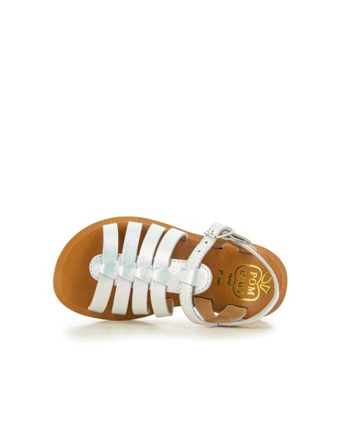 Sandalen met plagettes met parelriem