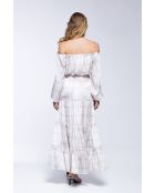 Top en soie Joana white peacock