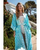 Kimono en soie Laurina azur