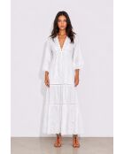 Robe en coton Natasha schiffli blanche