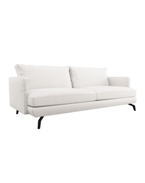 Cremefarbenes Unic 3-Sitzer-Sofa aus gewebtem Stoff - 220x92x83 cm