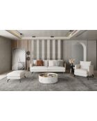 Cremefarbenes Unic 3-Sitzer-Sofa aus gewebtem Stoff - 220x92x83 cm