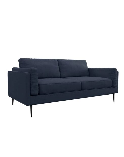 Mikael marineblauwe 3-zitsbank van geweven stof - 179x84x80 cm