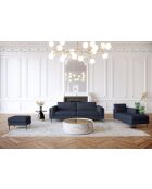 Mikael marineblauwe 3-zitsbank van geweven stof - 179x84x80 cm