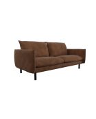 Isak cognac vintage stoffen 4-zitsbank met leereffect - 215x92x85 cm