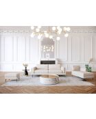Mikael beige taupe 4-zitsbank van geweven stof - 209x84x80 cm