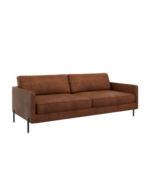 Justin 4-Sitzer-Sofa im Vintage-Look aus Stoff in Lederoptik, 210 x 84 x 78 cm