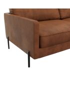 Justin 4-Sitzer-Sofa im Vintage-Look aus Stoff in Lederoptik, 210 x 84 x 78 cm