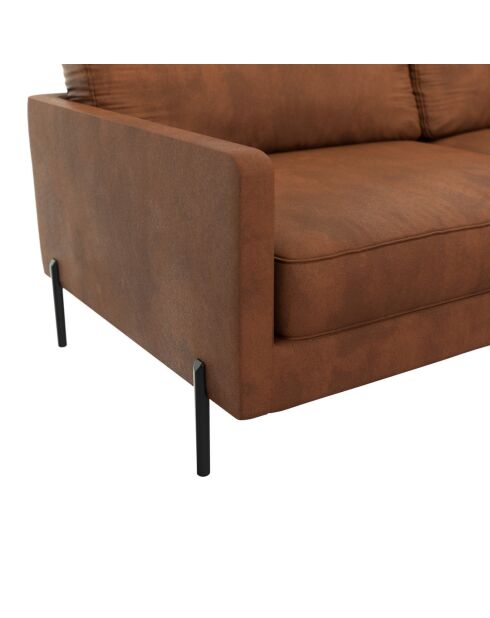 Justin 4-Sitzer-Sofa im Vintage-Look aus Stoff in Lederoptik, 210 x 84 x 78 cm