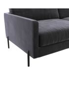 Justin 3-Sitzer-Samtsofa dunkeltaupegrau - 180x84x78 cm